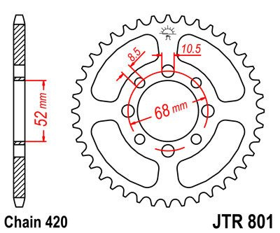 Zębatka tylna JTR801.44