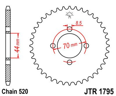 Zębatka tylna JTR1795.22