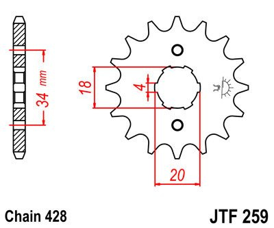 Zębatka przednia JTF259.14