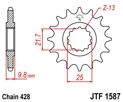 Zębatka przednia JTF1587.19