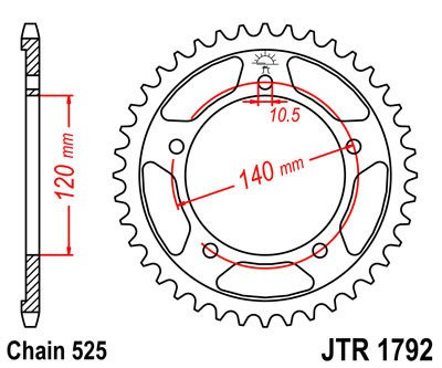 Zębatka tylna JTR1792.45