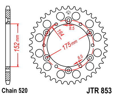 Zębatka tylna JTR853,47