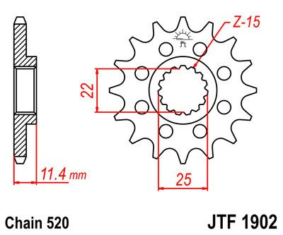 Zębatka przednia JTF1902.14