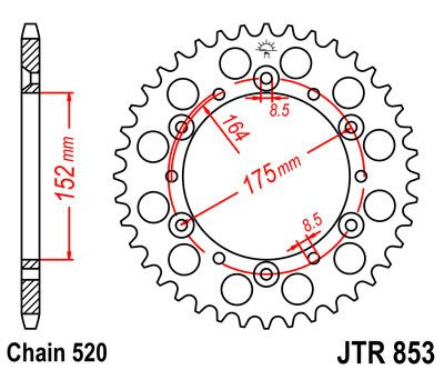 Zębatka tylna JTR853,49