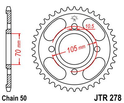 Zębatka tylna JTR278.34