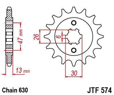 Zębatka przednia JTF574.16