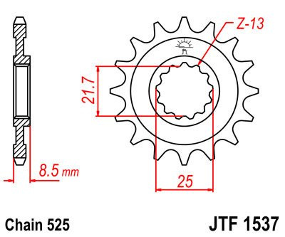 Zębatka przednia JTF1537.17