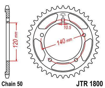 Zębatka tylna JTR1800.40