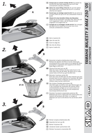 Stelaż kufra centralnego SHAD Yamaha X-MAX 125-250 (05-09)