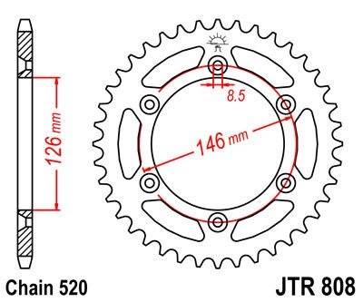 Zębatka tylna JTR808.43