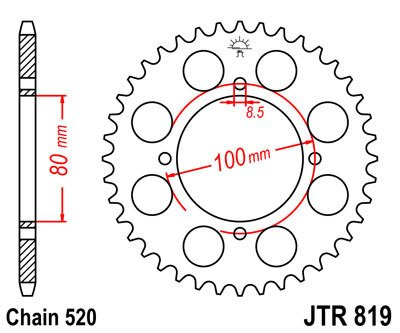 Zębatka tylna JTR819,39