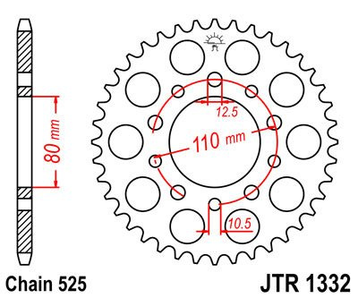 Zębatka tylna JTR1332,38