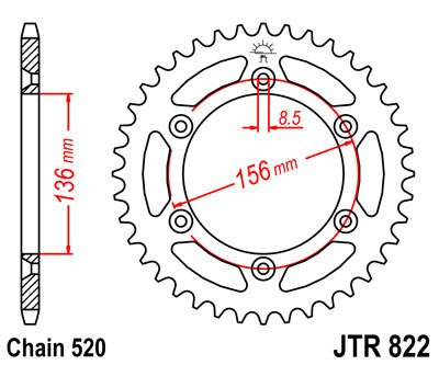 Zębatka tylna JTR822,43