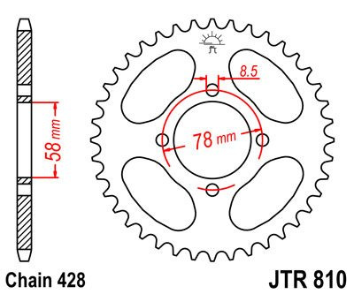 Zębatka tylna JTR810,42