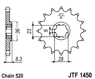 Zębatka przednia JTF1450.13