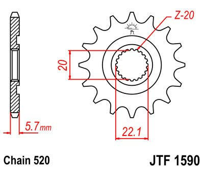 Zębatka przednia JTF1590.12