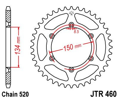 Zębatka tylna JTR460.45