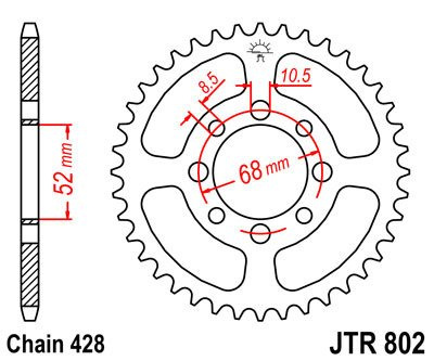 Zębatka tylna JTR802.38