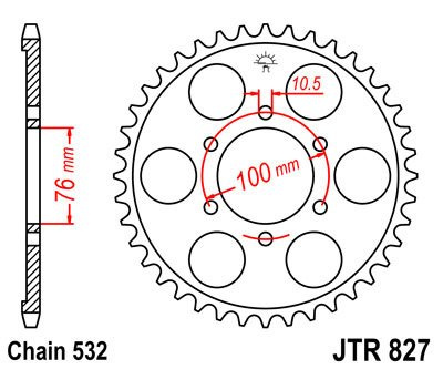 Zębatka tylna JTR827,42