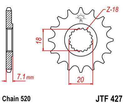 Zębatka przednia JTF427,12