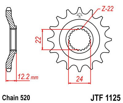 Zębatka przednia JTF1126.16