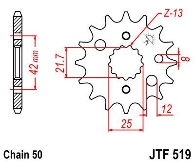 Zębatka przednia JTF519.15