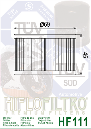 Filtr oleju Hiflofiltro HF111