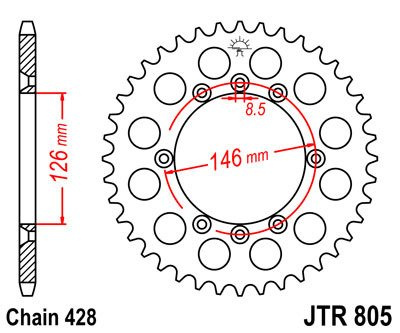 Zębatka tylna JTR805.50