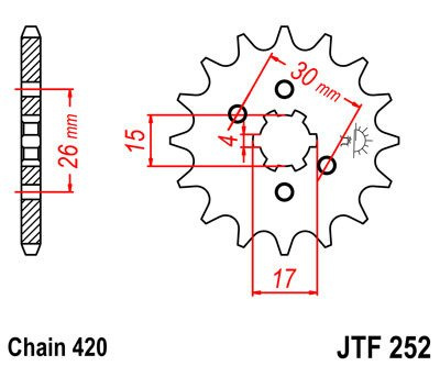 Zębatka przednia JTF252.14