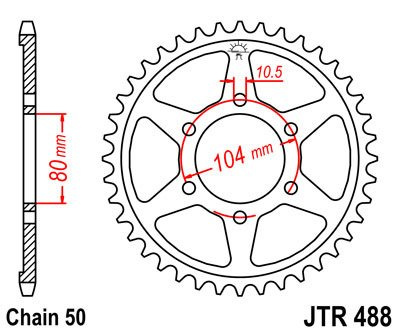 Zębatka tylna JTR488.38