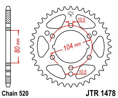 Zębatka tylna JTR1478,38