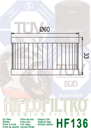 Filtr oleju Hiflofiltro HF136