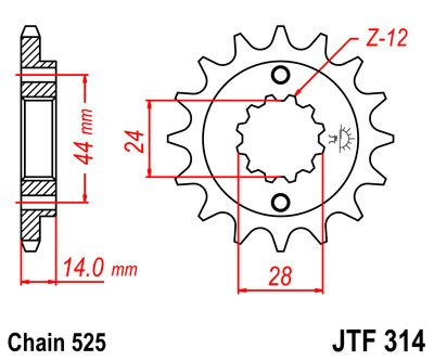 Zębatka przednia JTF314.16